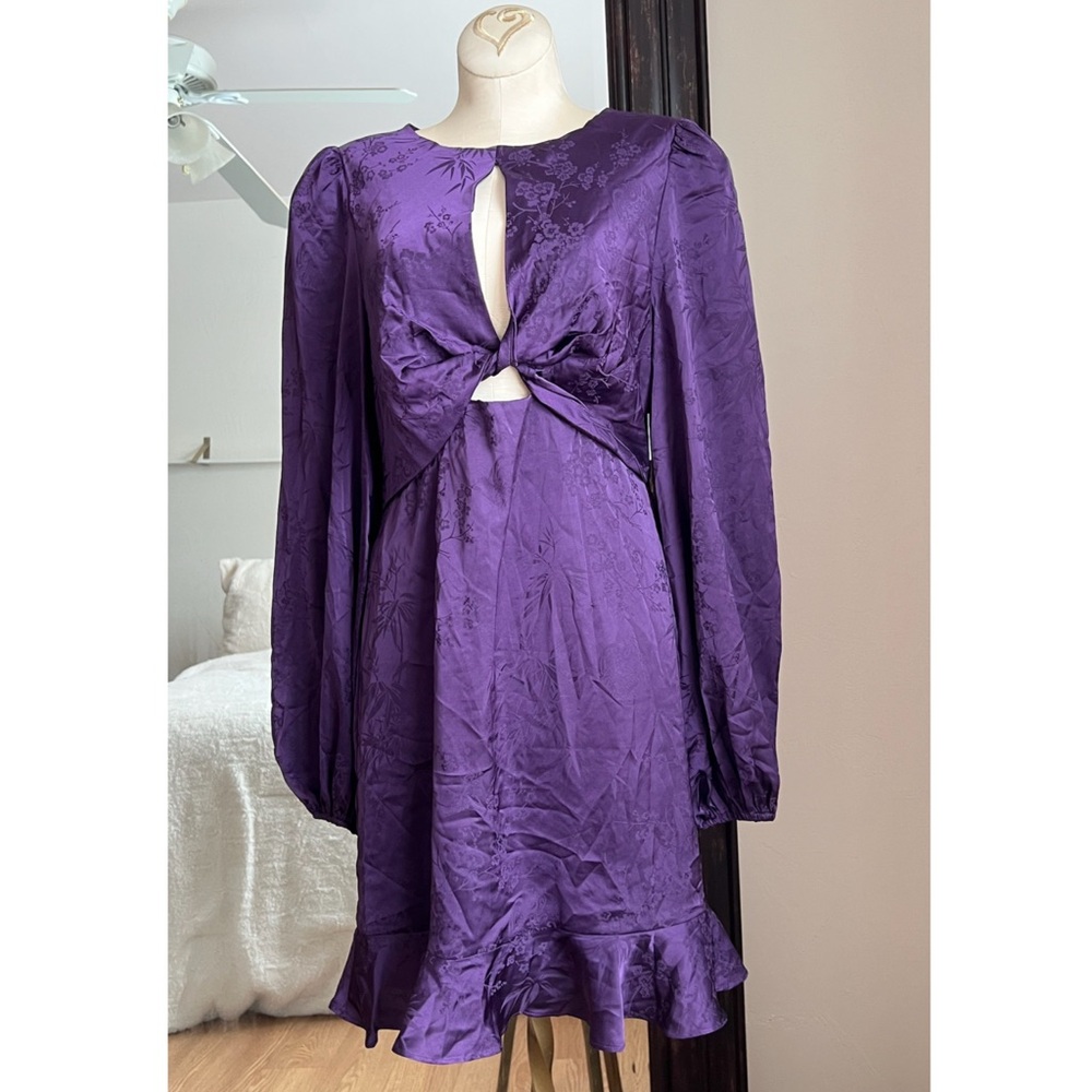 ASTR Purple Twist Satin Dress Size Medium new without tags